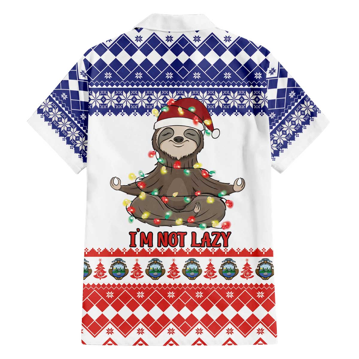 Costa Rica Christmas Family Matching Off The Shoulder Long Sleeve Dress and Hawaiian Shirt Merry Slothmas - Wonder Print Shop