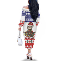 Costa Rica Christmas Family Matching Off The Shoulder Long Sleeve Dress and Hawaiian Shirt Merry Slothmas - Wonder Print Shop