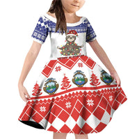 Costa Rica Christmas Family Matching Off Shoulder Short Dress and Hawaiian Shirt Merry Slothmas - Wonder Print Shop