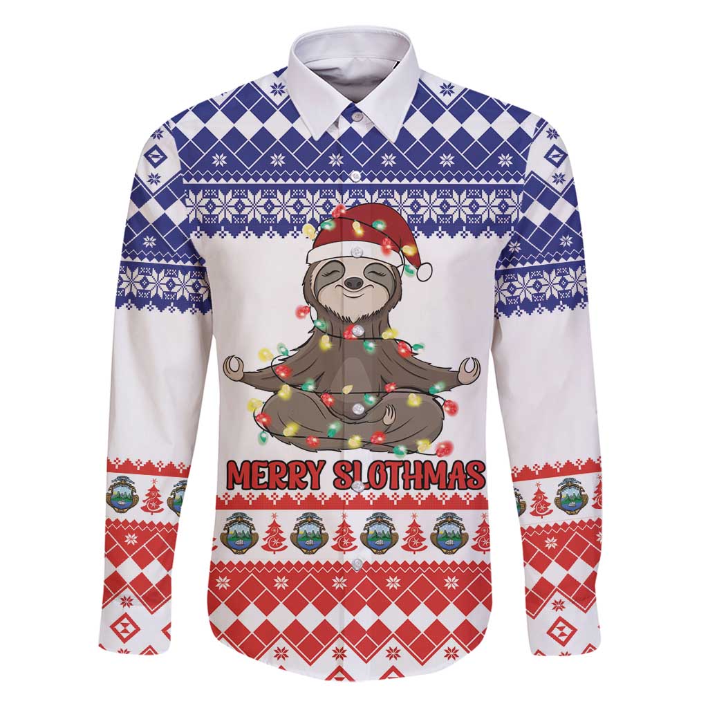 Costa Rica Christmas Family Matching Puletasi and Hawaiian Shirt Merry Slothmas - Wonder Print Shop