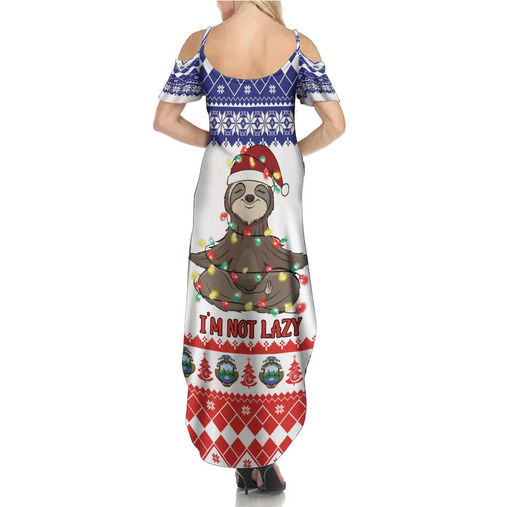 Costa Rica Christmas Family Matching Summer Maxi Dress and Hawaiian Shirt Merry Slothmas - Wonder Print Shop