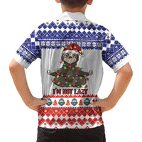 Costa Rica Christmas Family Matching Tank Maxi Dress and Hawaiian Shirt Merry Slothmas - Wonder Print Shop