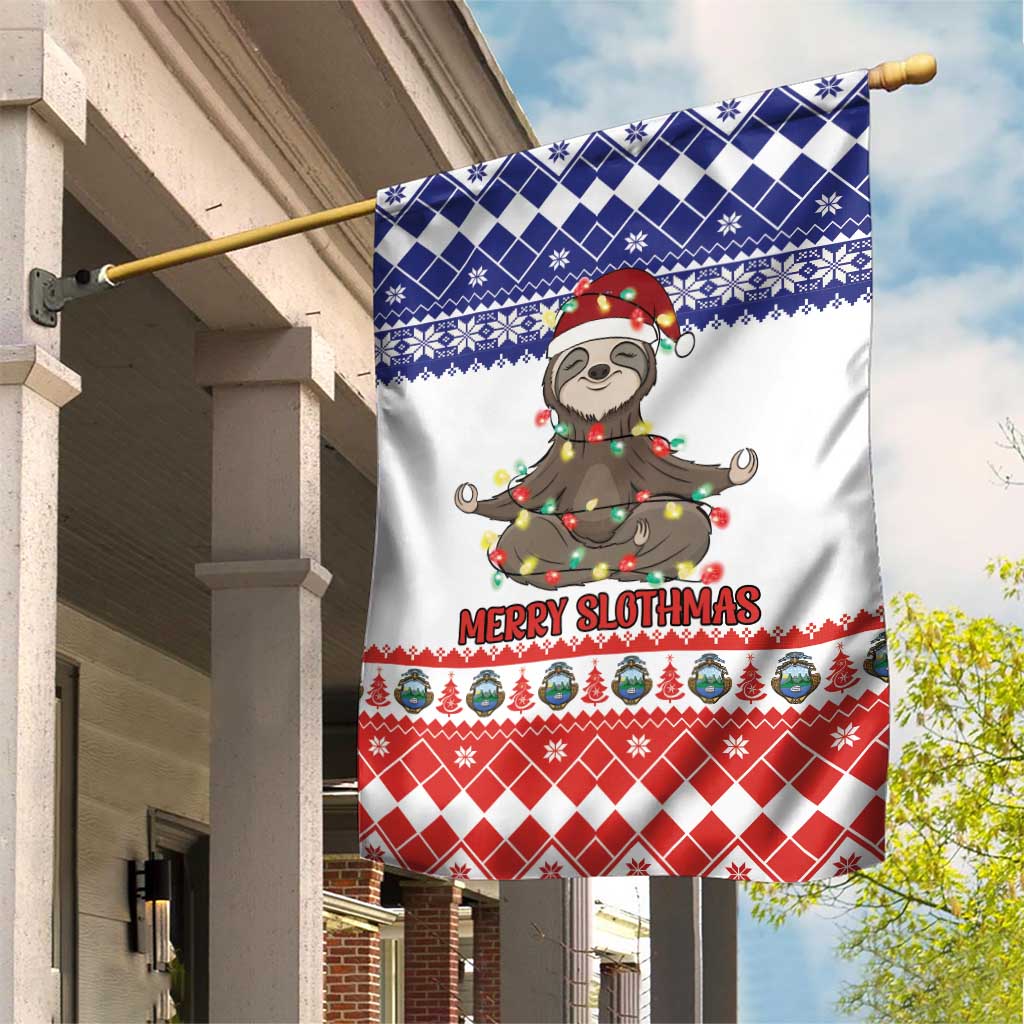 Costa Rica Christmas Garden Flag Merry Slothmas - Wonder Print Shop
