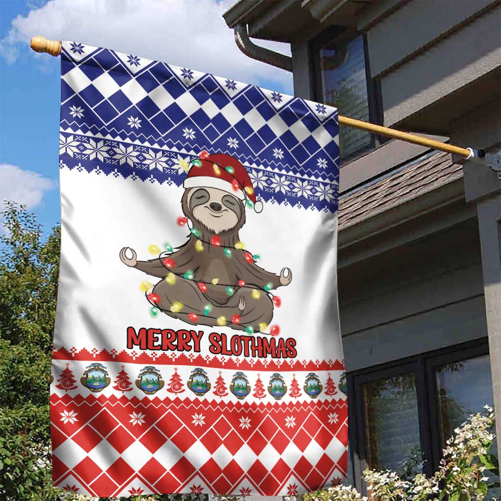 Costa Rica Christmas Garden Flag Merry Slothmas - Wonder Print Shop