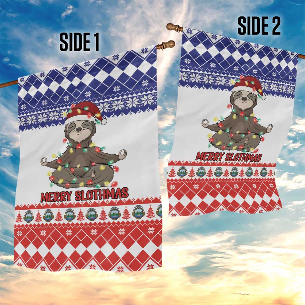 Costa Rica Christmas Garden Flag Merry Slothmas - Wonder Print Shop