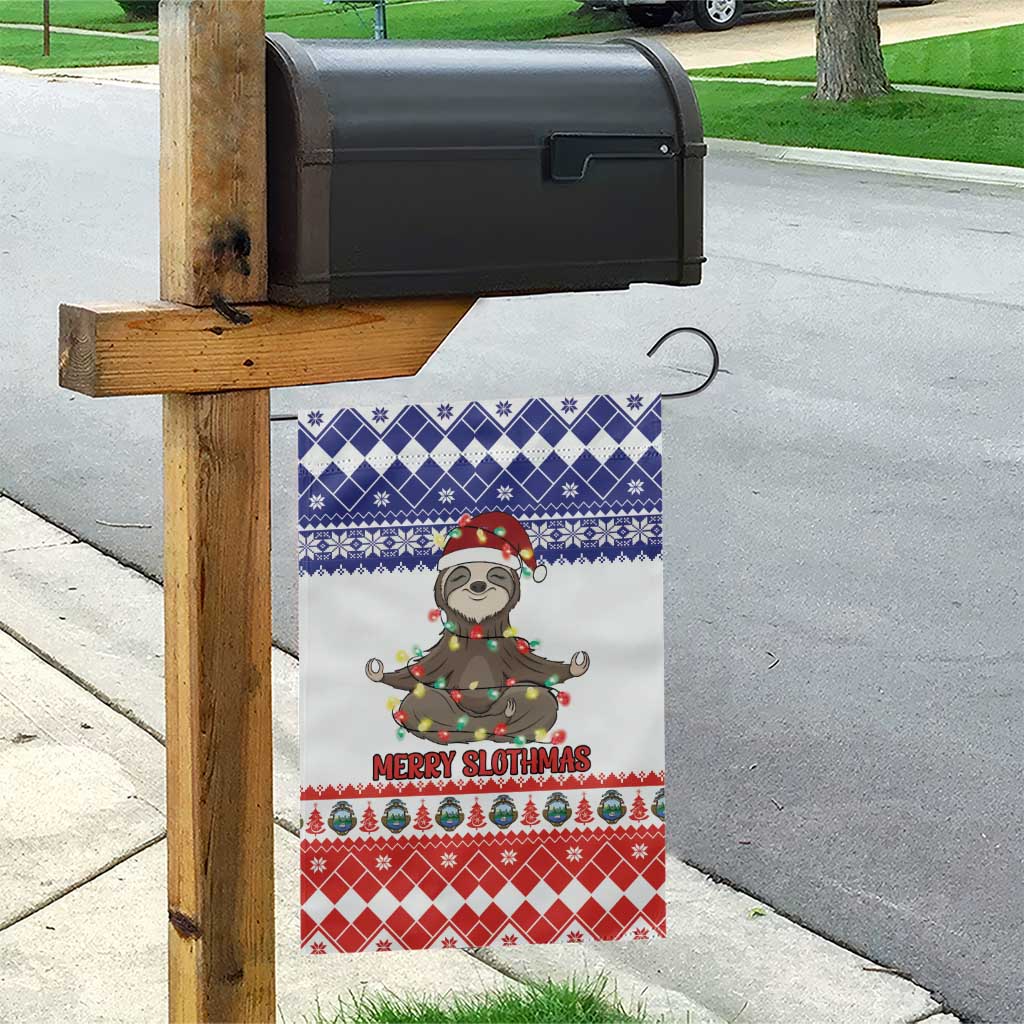 Costa Rica Christmas Garden Flag Merry Slothmas - Wonder Print Shop