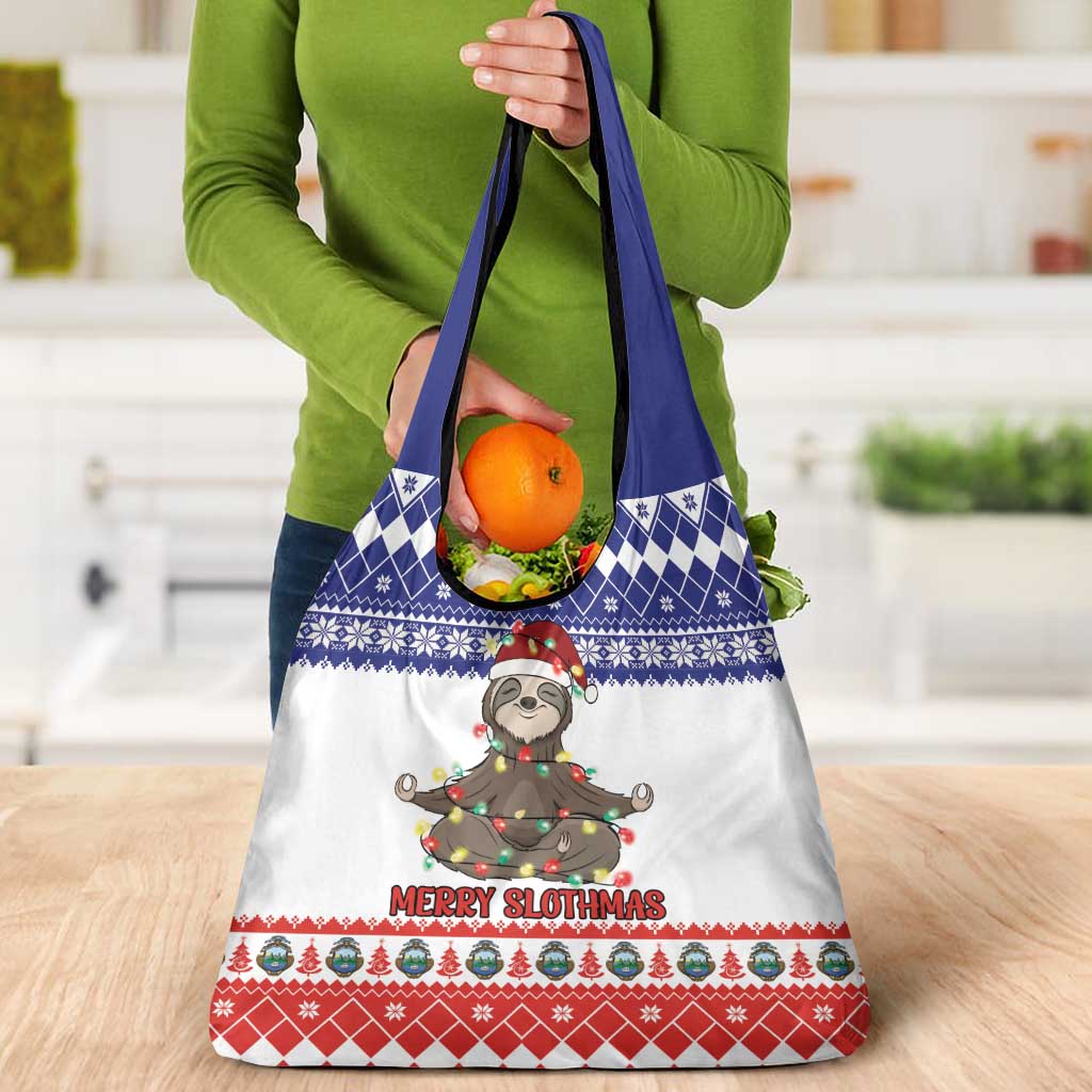 Costa Rica Christmas Grocery Bag Merry Slothmas - Wonder Print Shop