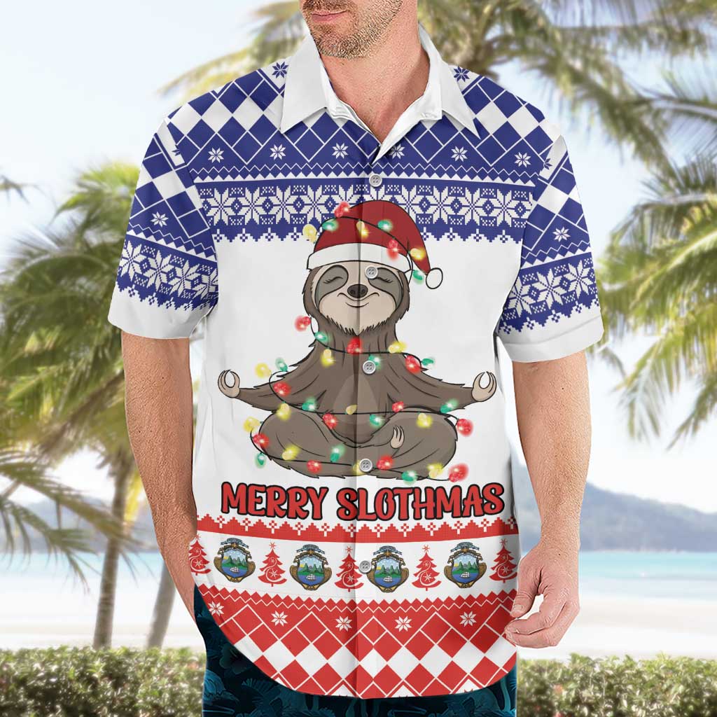 Costa Rica Christmas Hawaiian Shirt Merry Slothmas - Wonder Print Shop