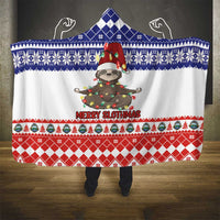 Costa Rica Christmas Hooded Blanket Merry Slothmas - Wonder Print Shop