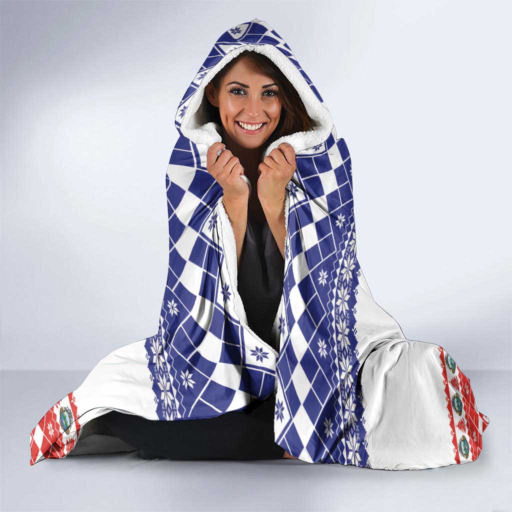 Costa Rica Christmas Hooded Blanket Merry Slothmas - Wonder Print Shop