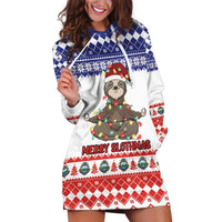 Costa Rica Christmas Hoodie Dress Merry Slothmas - Wonder Print Shop