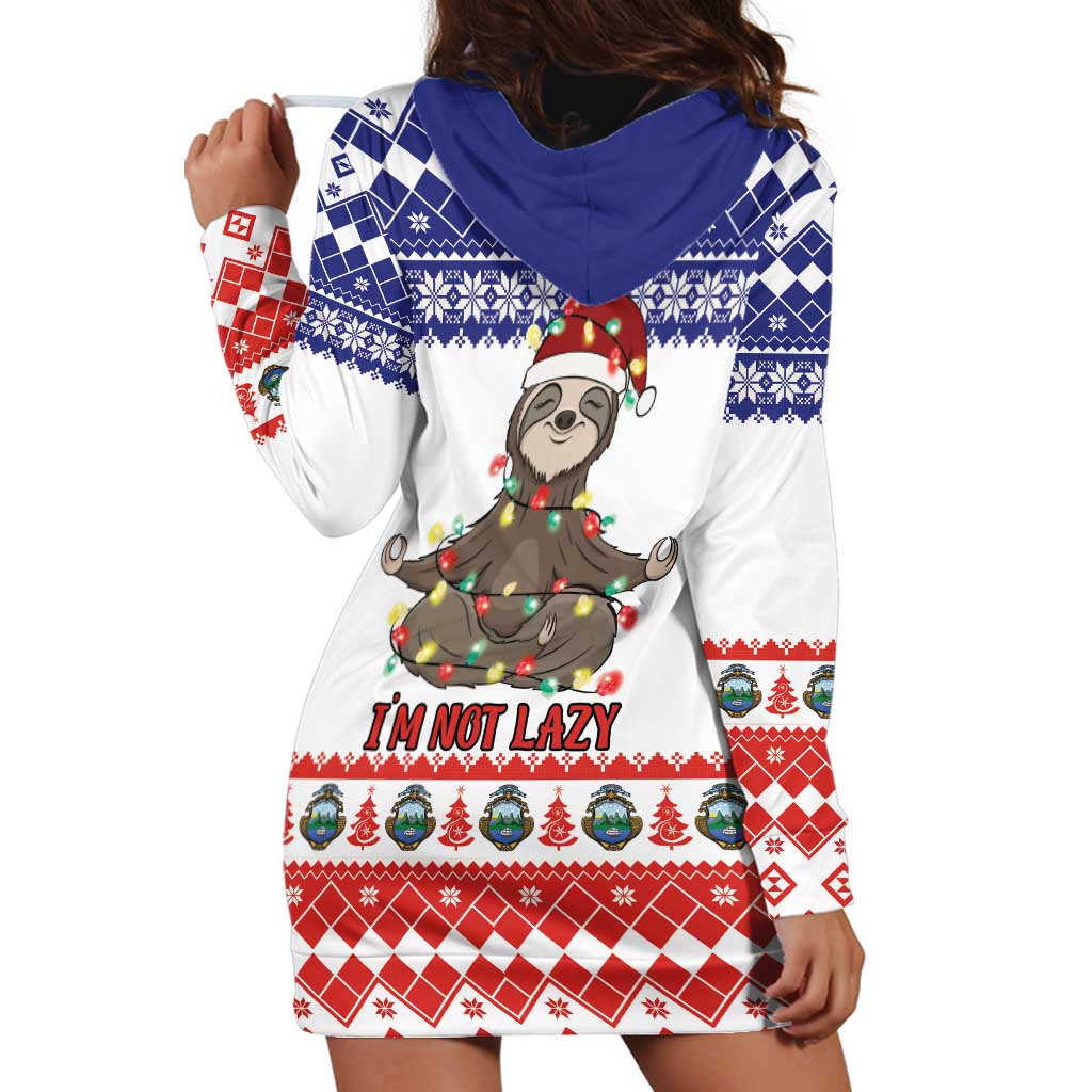 Costa Rica Christmas Hoodie Dress Merry Slothmas - Wonder Print Shop