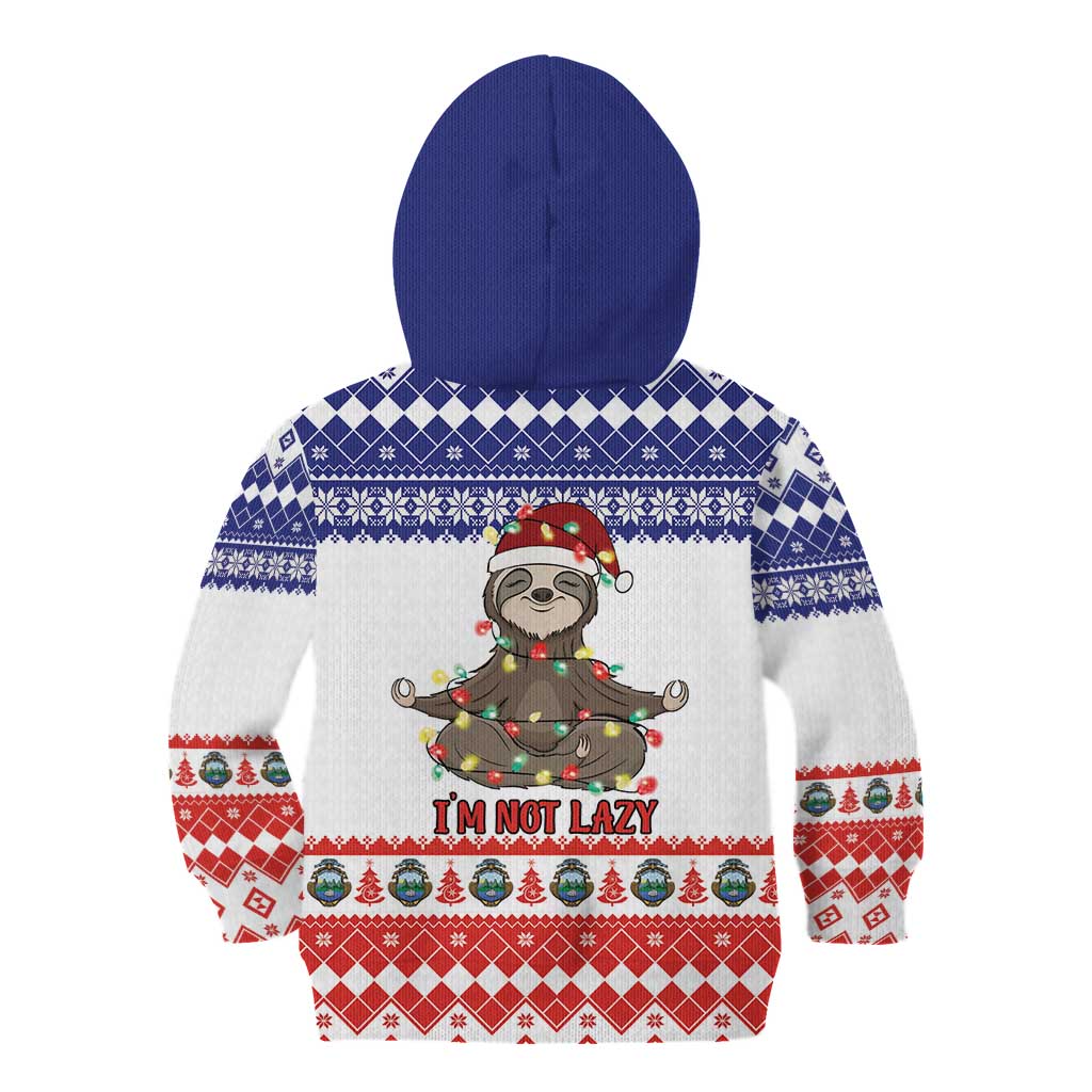 Costa Rica Christmas Kid Hoodie Merry Slothmas - Wonder Print Shop