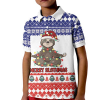 Costa Rica Christmas Kid Polo Shirt Merry Slothmas - Wonder Print Shop