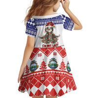Costa Rica Christmas Kid Short Sleeve Dress Merry Slothmas - Wonder Print Shop