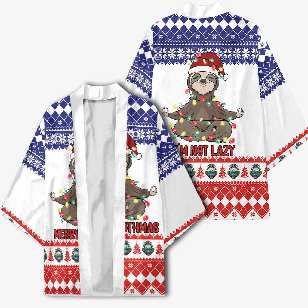 Costa Rica Christmas Kimono Merry Slothmas - Wonder Print Shop