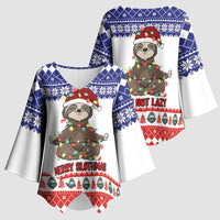 Costa Rica Christmas Kimono Sleeve Blouse Merry Slothmas - Wonder Print Shop