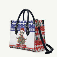 Costa Rica Christmas Leather Bag Merry Slothmas - Wonder Print Shop