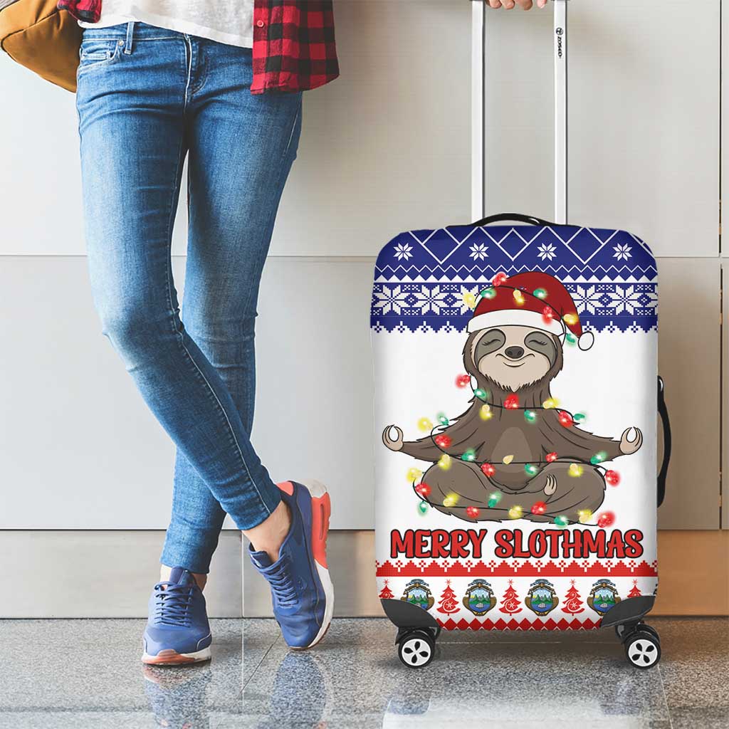 Costa Rica Christmas Luggage Cover Merry Slothmas - Wonder Print Shop