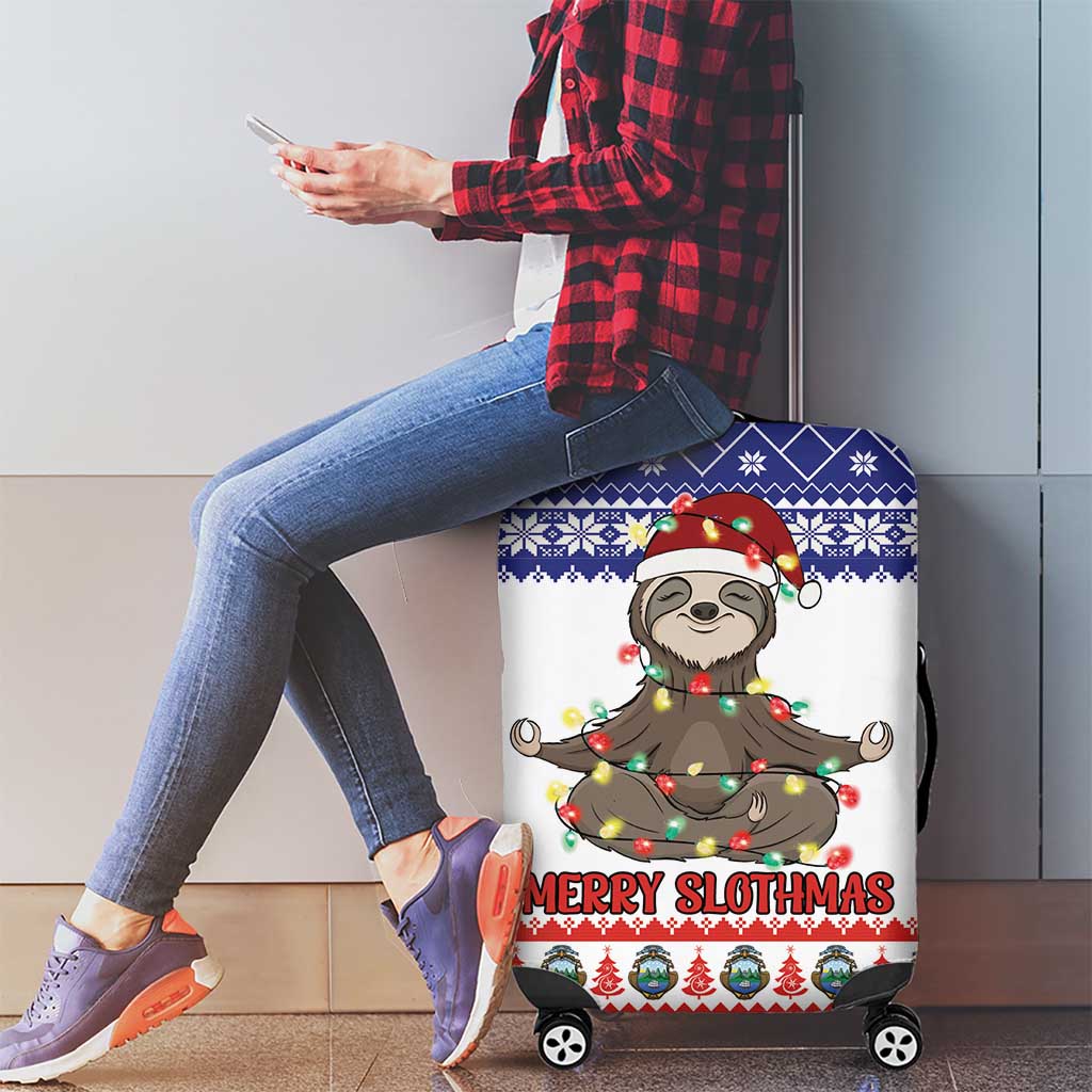 Costa Rica Christmas Luggage Cover Merry Slothmas - Wonder Print Shop