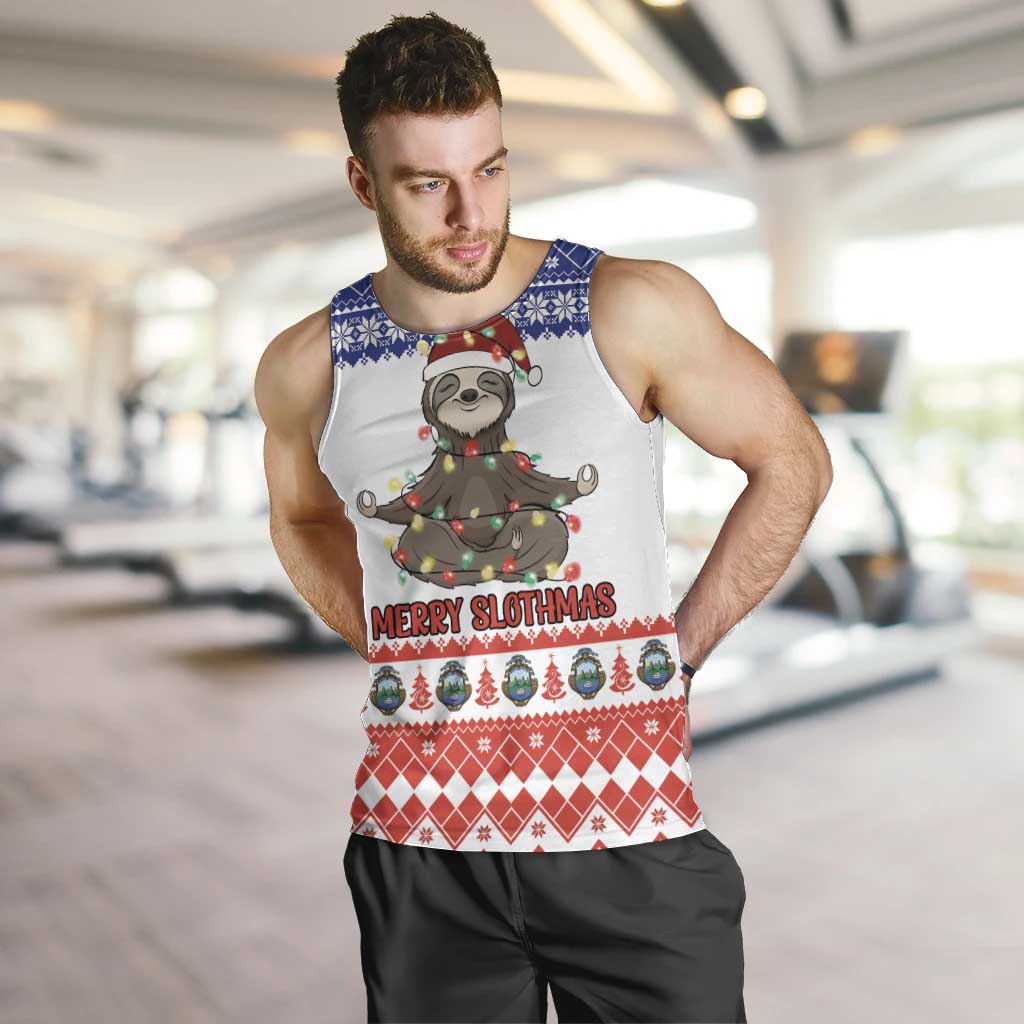 Costa Rica Christmas Men Tank Top Merry Slothmas - Wonder Print Shop