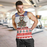 Costa Rica Christmas Men Tank Top Merry Slothmas - Wonder Print Shop