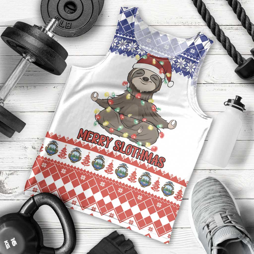 Costa Rica Christmas Men Tank Top Merry Slothmas - Wonder Print Shop