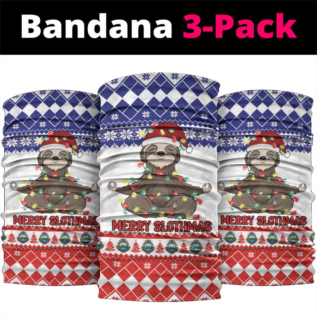 Costa Rica Christmas Neck Gaiter Merry Slothmas - Wonder Print Shop
