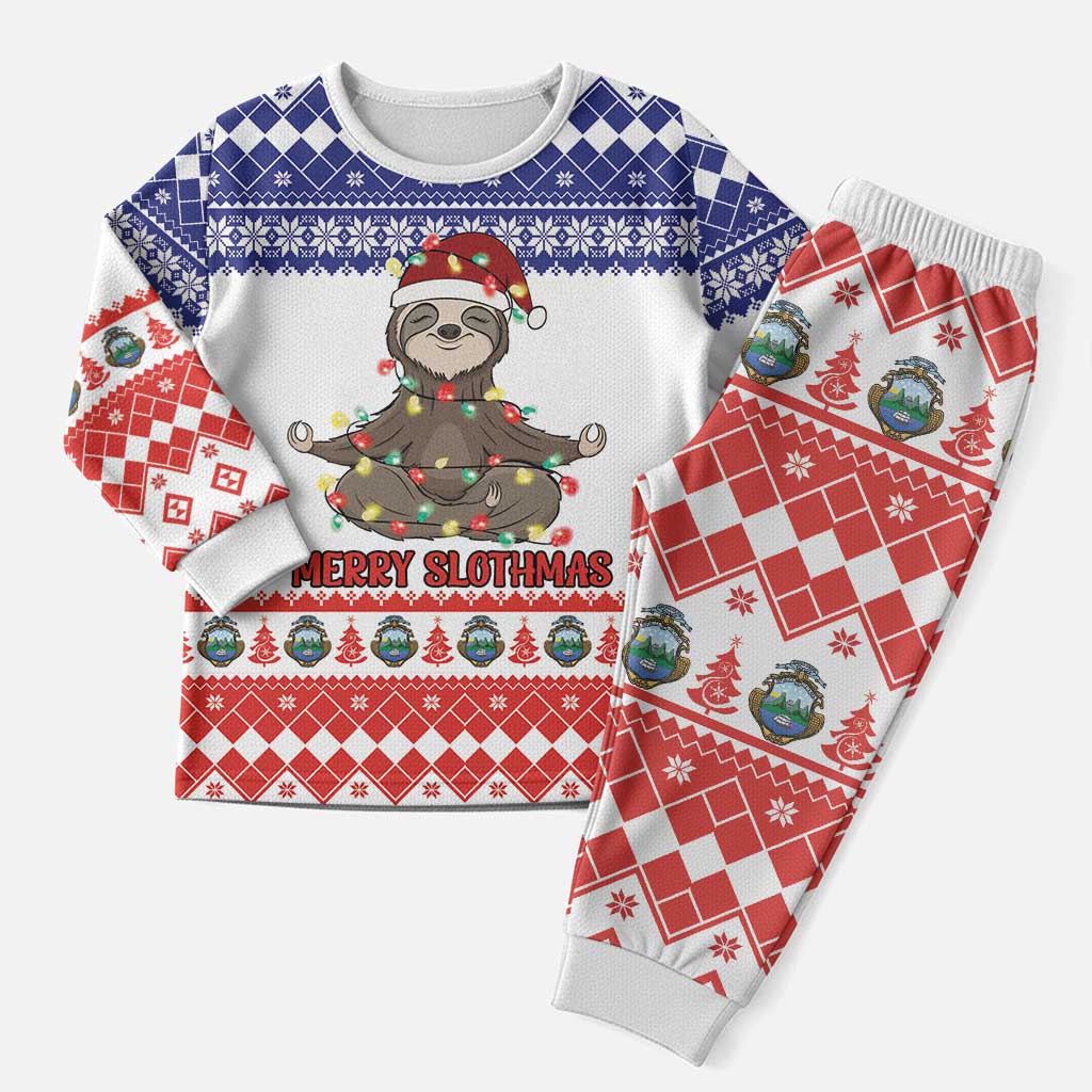 Costa Rica Christmas Pajama Set Merry Slothmas - Wonder Print Shop