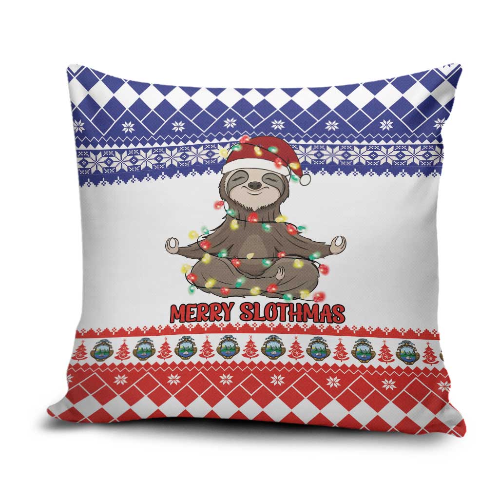 Costa Rica Christmas Pillow Cover Merry Slothmas - Wonder Print Shop