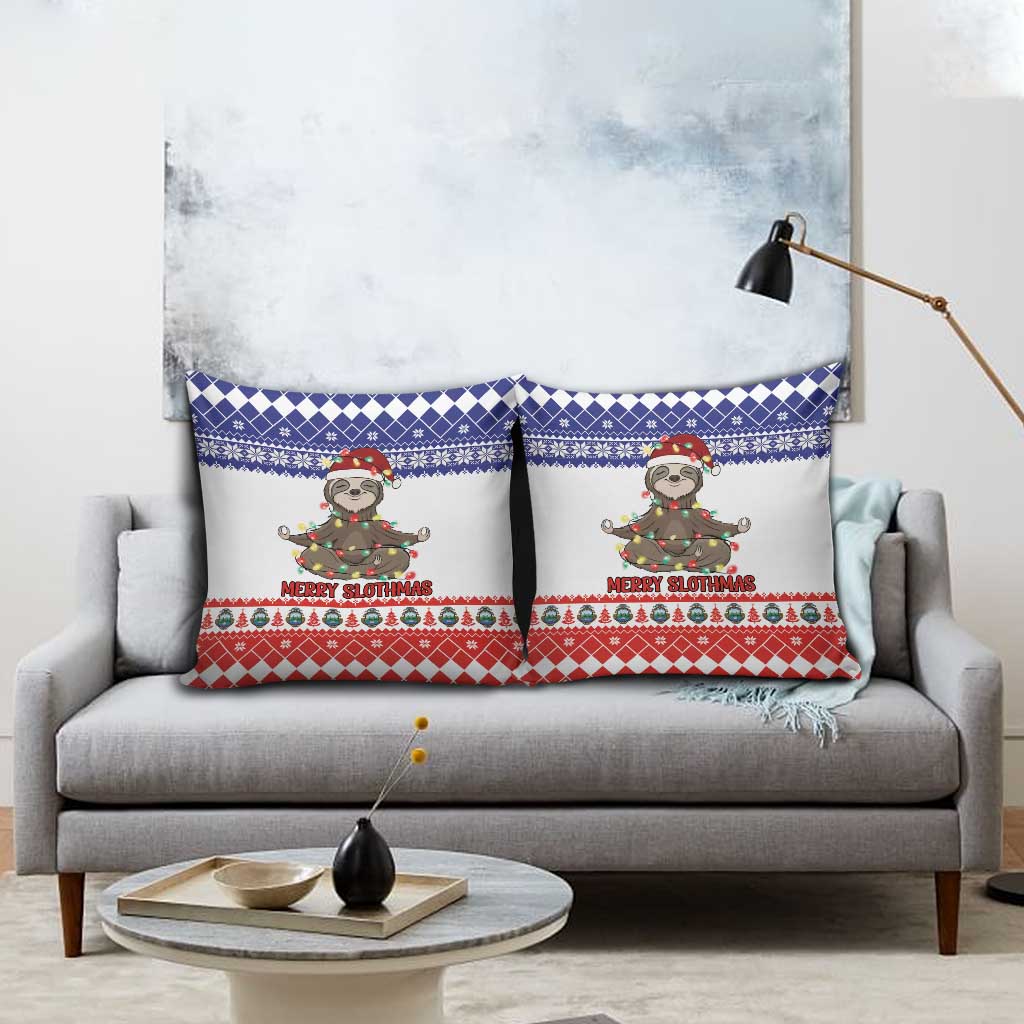 Costa Rica Christmas Pillow Cover Merry Slothmas - Wonder Print Shop