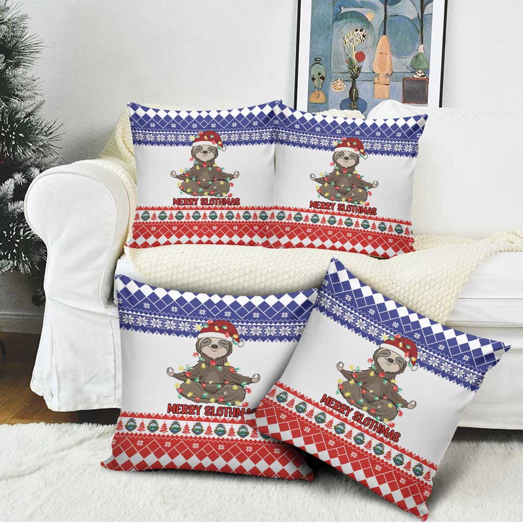 Costa Rica Christmas Pillow Cover Merry Slothmas - Wonder Print Shop