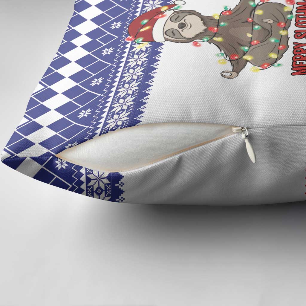 Costa Rica Christmas Pillow Cover Merry Slothmas - Wonder Print Shop