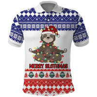 Costa Rica Christmas Polo Shirt Merry Slothmas - Wonder Print Shop