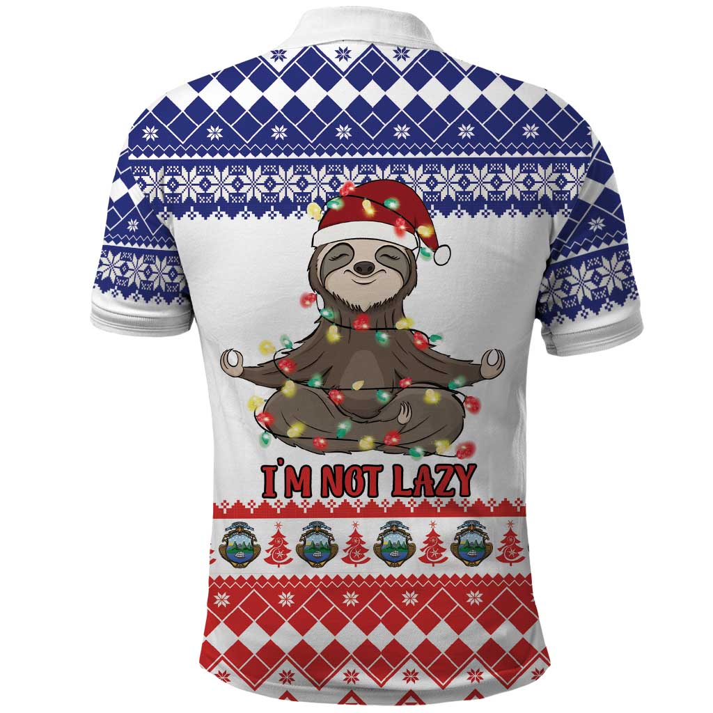 Costa Rica Christmas Polo Shirt Merry Slothmas - Wonder Print Shop