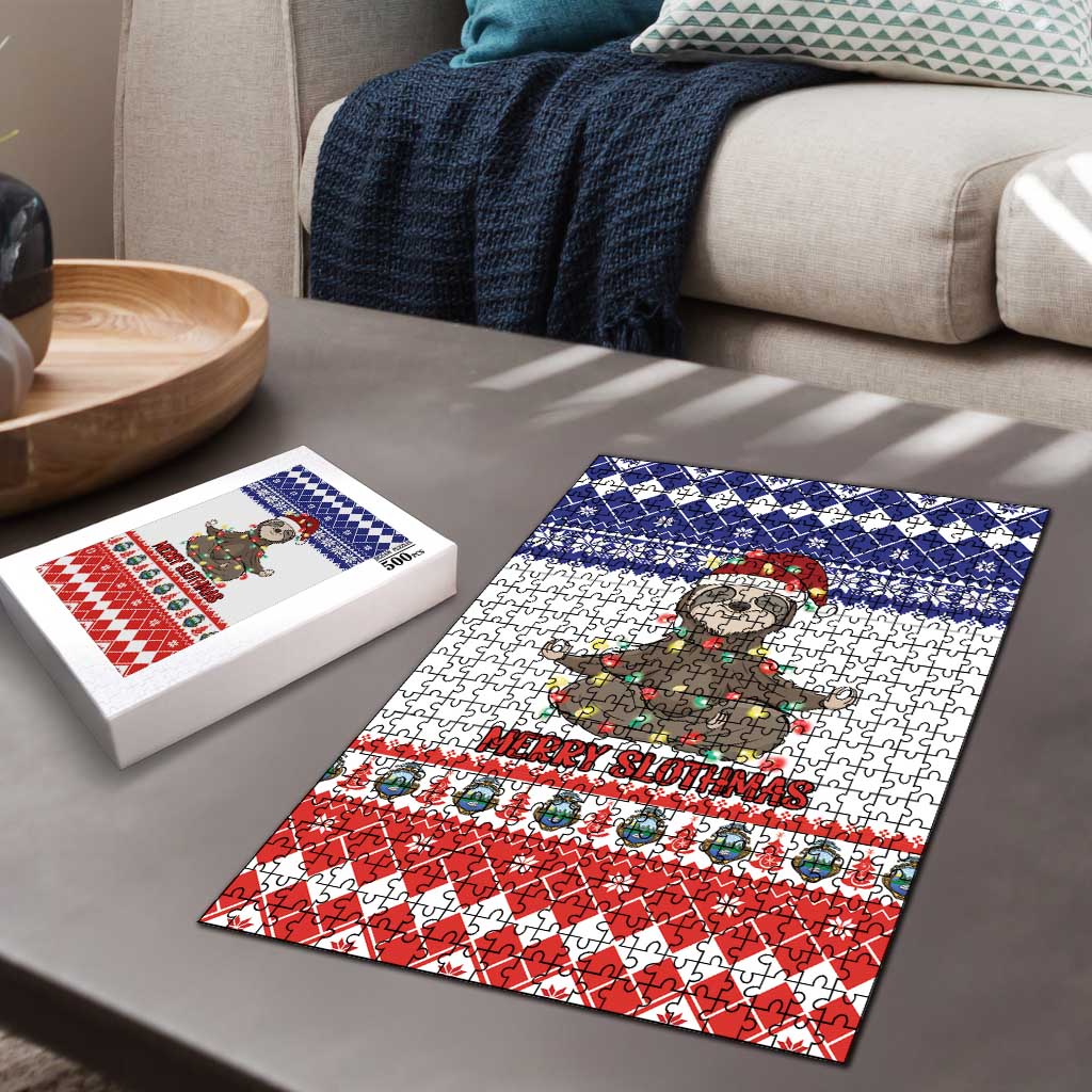 Costa Rica Christmas Puzzle Merry Slothmas - Wonder Print Shop
