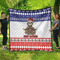 Costa Rica Christmas Quilt Merry Slothmas - Wonder Print Shop