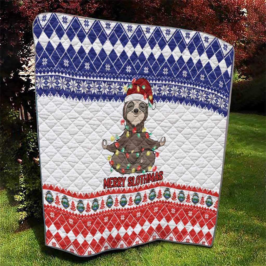 Costa Rica Christmas Quilt Merry Slothmas - Wonder Print Shop