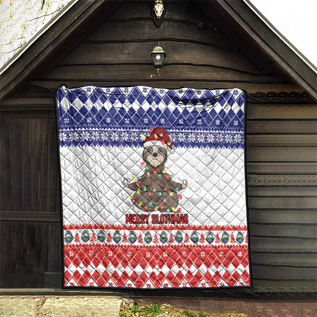 Costa Rica Christmas Quilt Merry Slothmas - Wonder Print Shop