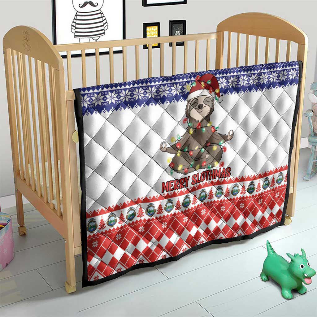 Costa Rica Christmas Quilt Merry Slothmas - Wonder Print Shop