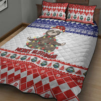Costa Rica Christmas Quilt Bed Set Merry Slothmas - Wonder Print Shop
