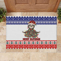 Costa Rica Christmas Rubber Doormat Merry Slothmas - Wonder Print Shop