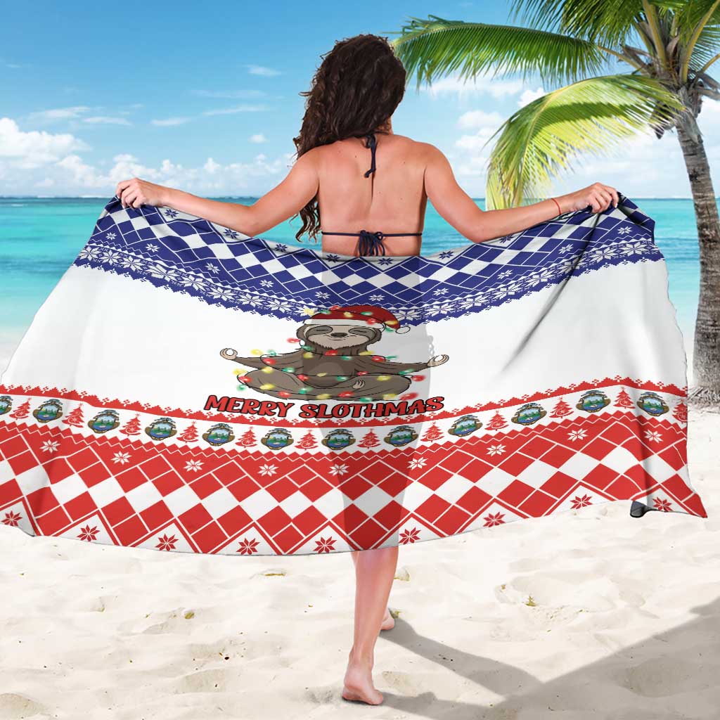 Costa Rica Christmas Sarong Merry Slothmas - Wonder Print Shop
