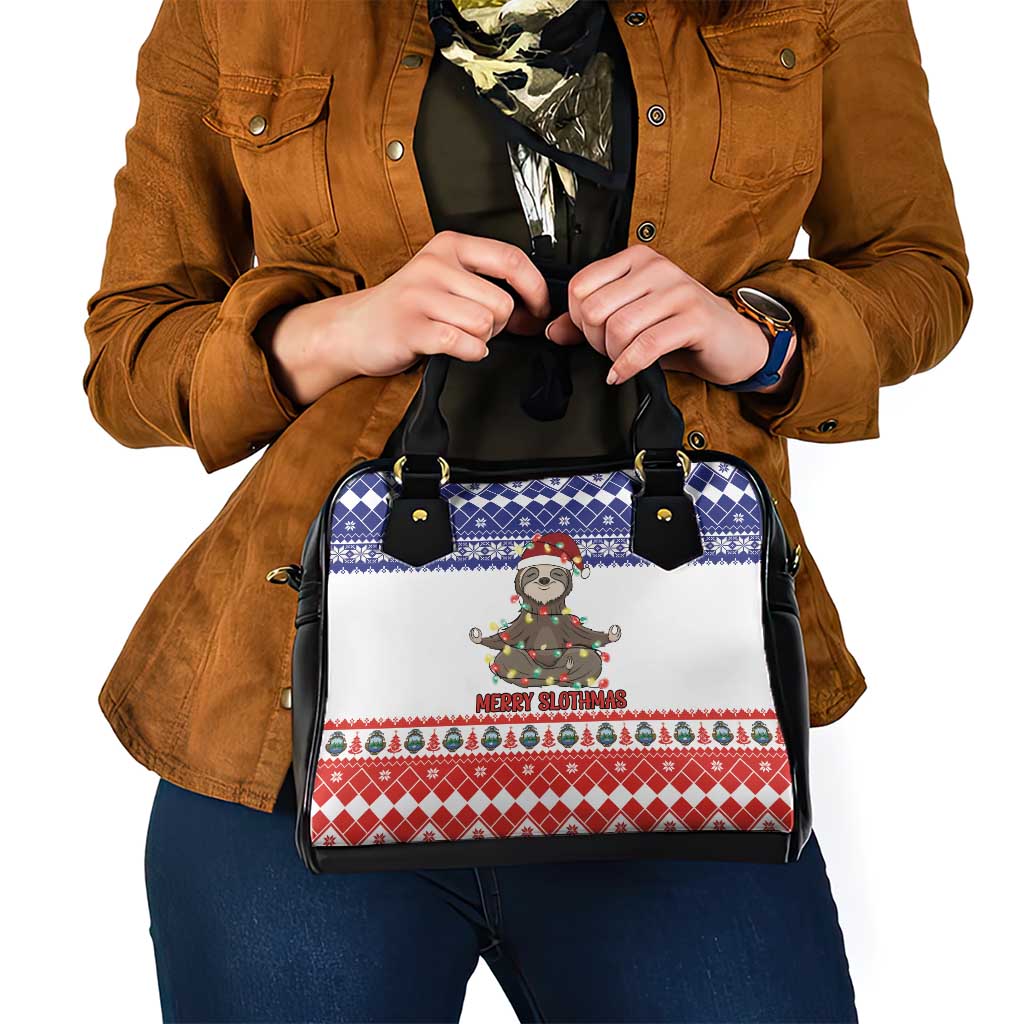 Costa Rica Christmas Shoulder Handbag Merry Slothmas - Wonder Print Shop