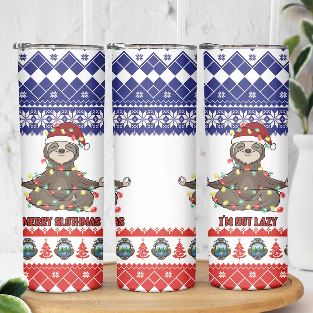 Costa Rica Christmas Skinny Tumbler Merry Slothmas - Wonder Print Shop
