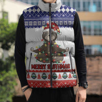 Costa Rica Christmas Sleeveless Puffer Jacket Merry Slothmas - Wonder Print Shop