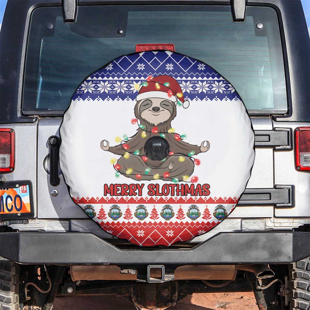 Costa Rica Christmas Spare Tire Cover Merry Slothmas - Wonder Print Shop