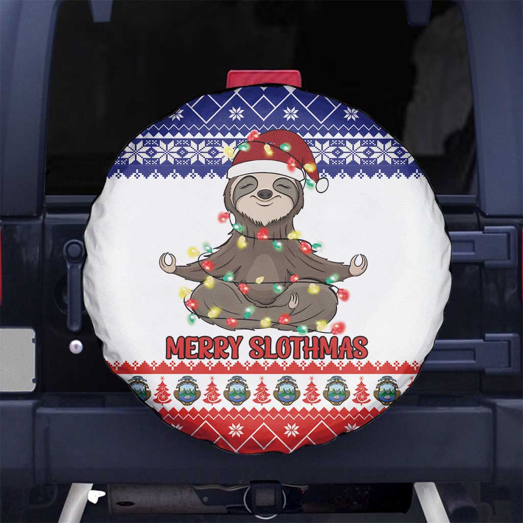 Costa Rica Christmas Spare Tire Cover Merry Slothmas - Wonder Print Shop