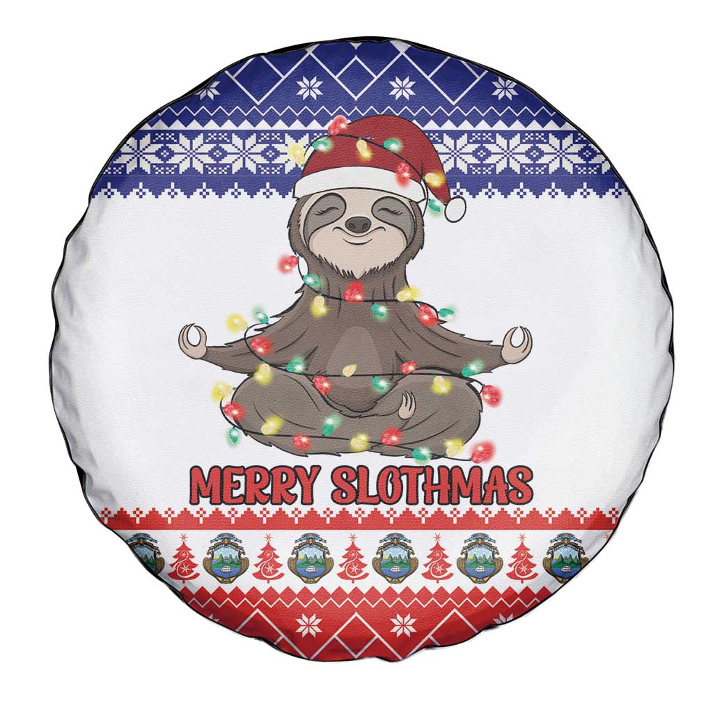 Costa Rica Christmas Spare Tire Cover Merry Slothmas - Wonder Print Shop