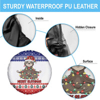 Costa Rica Christmas Spare Tire Cover Merry Slothmas - Wonder Print Shop